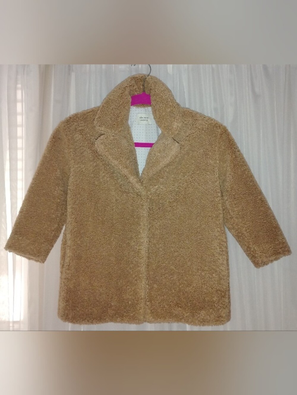 The New Society Girls Kids Camel Freya Teddy Coat Size 6 cozy fall sherpa soft